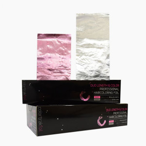 Набор листов серебряной (150 шт) и розовой (225 шт) фольги для разделения прядей Colortrak Duo Length Pop-Up Foil - Изображение