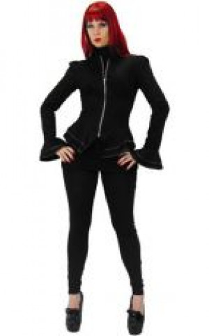  Harti Twill Corset Jacket with Faux Leather Trim -  3